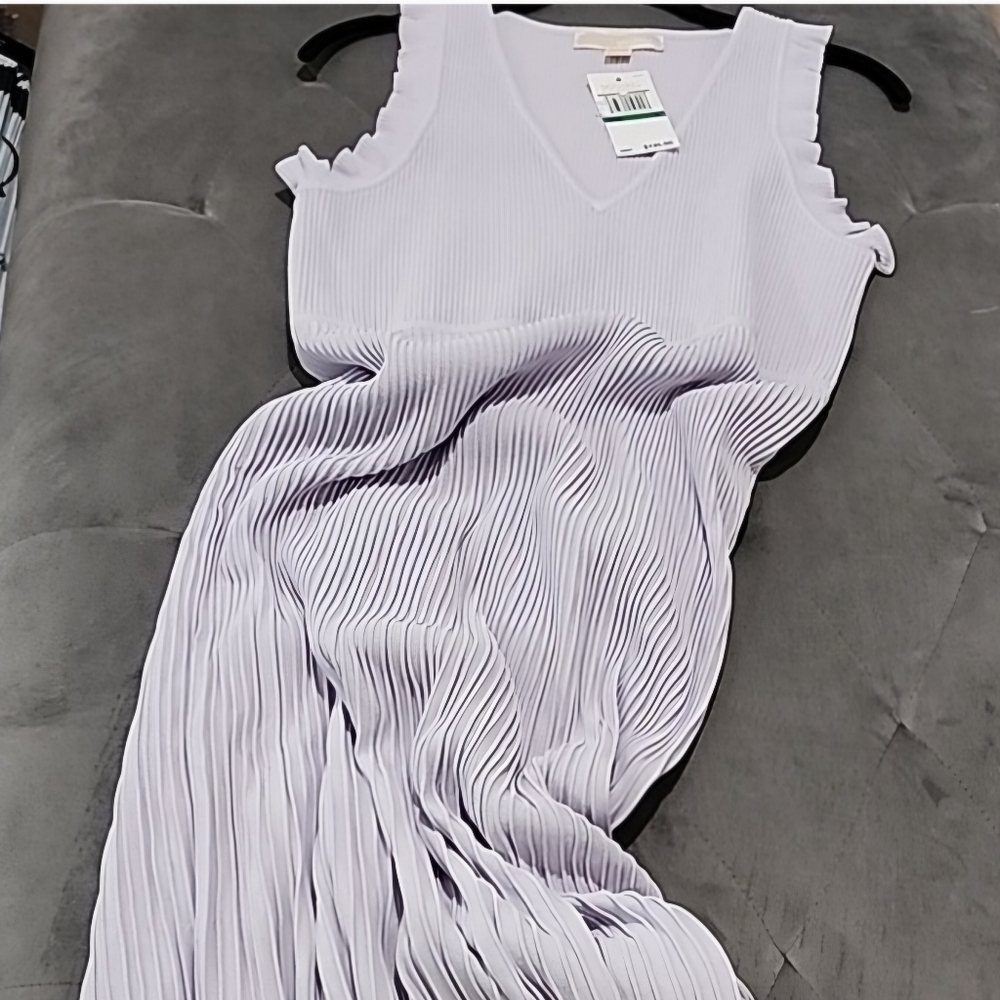 NWT Michael Michael Kors Lavender Mist Size Large Ribbed Dress